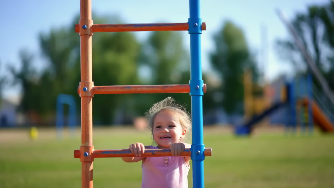Child climbing a ladder on a playground