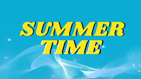 animation von sommerzeit-text über sich bewegende formen