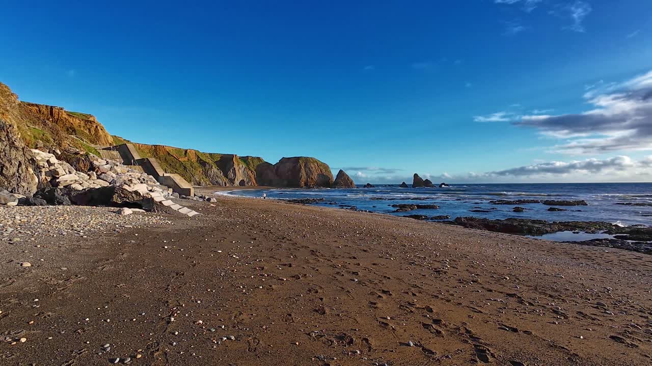Epic Ireland golden hour on Benvoy Beach Copper Coast Waterford
