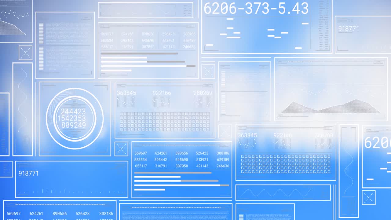 Animation of data processing over numbers changing and data processing