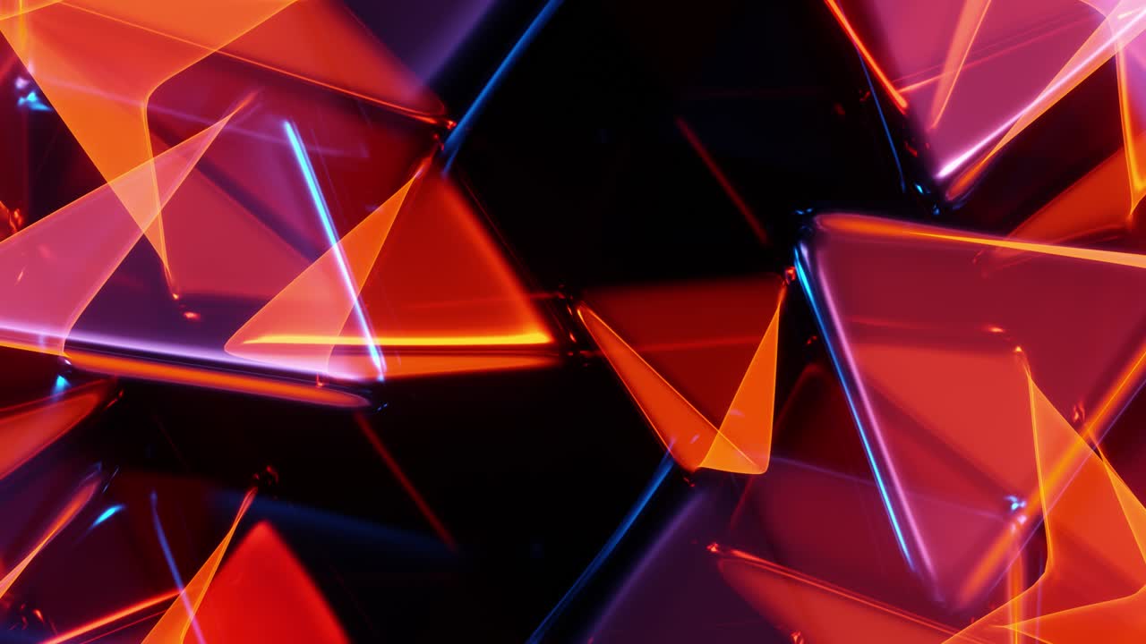 Animazione di figure di vetro multicolori in movimento nello spazio. Animazione loop VJ per i tuoi splendidi video. Ti auguro una creatività di successo!