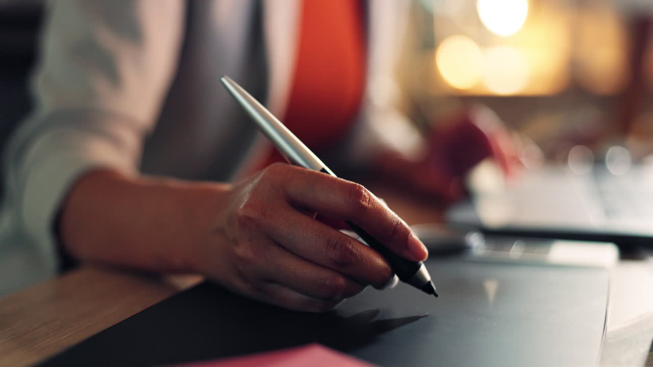 Woman using a graphics tablet
