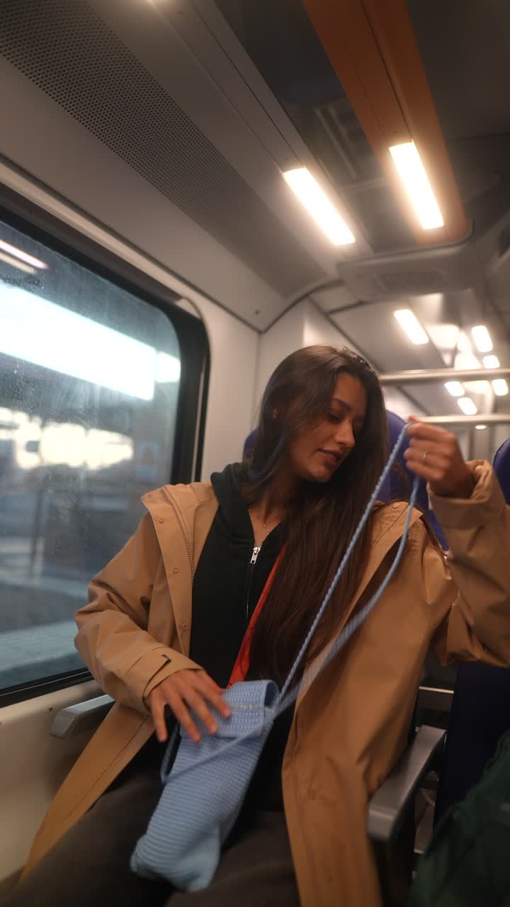 기차 로 여행 하는 여자