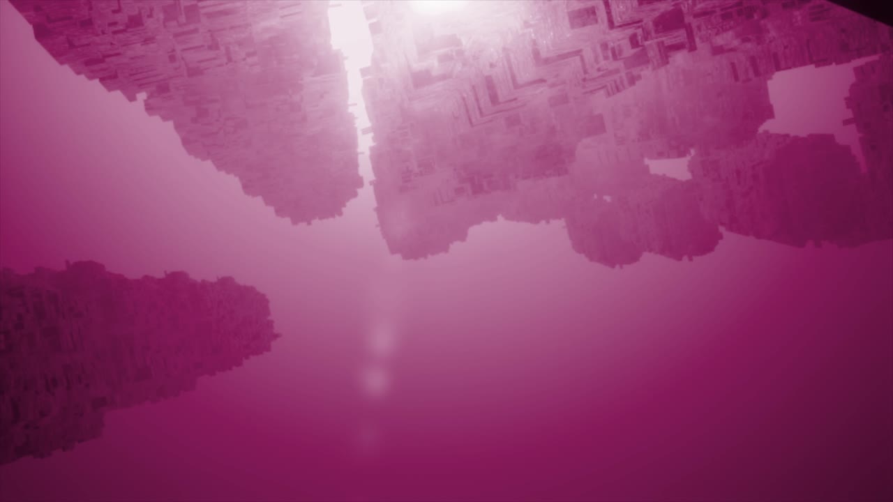 paisaje de ciudad rosa abstracto con arquitectura geométrica