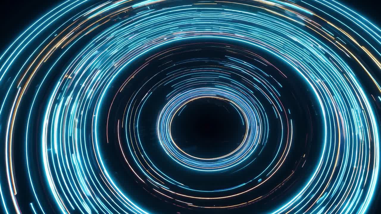 추상적인 네온 서클 패턴