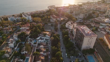 residential area next to the sea, houses and flats in malaga, spain