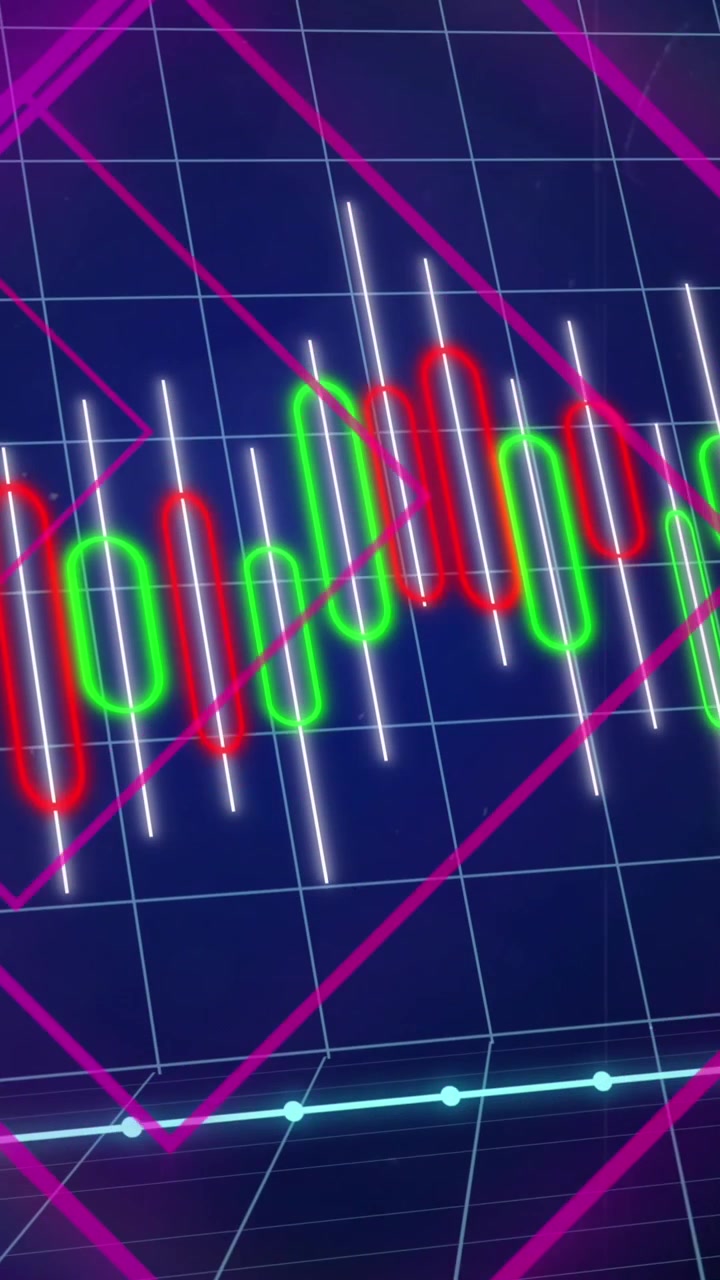 A financial graph being animated over a navy background