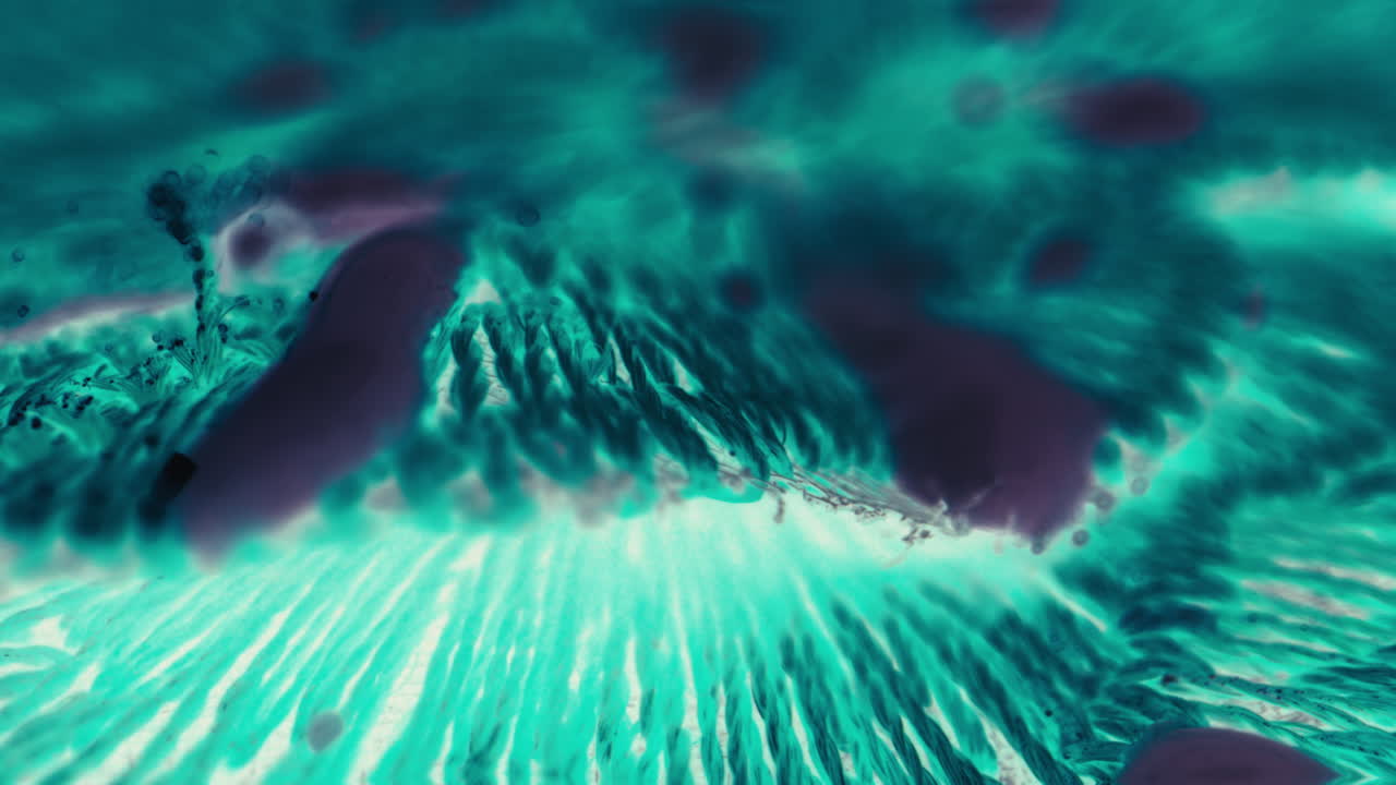 Abstract Teal and Turquoise Fluid Art