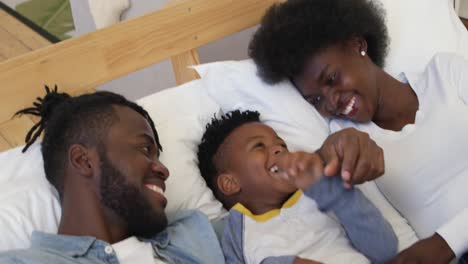 family relaxing together at home