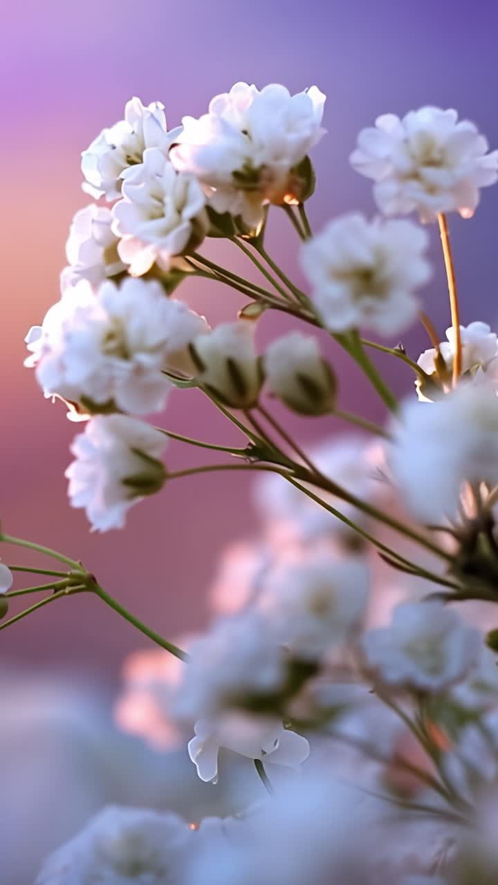 Delicate White Blossoms Against a Dreamy Gradient Background Showcasing Nature's Beauty and Elegance in a Serene and Colorful Atmosphere