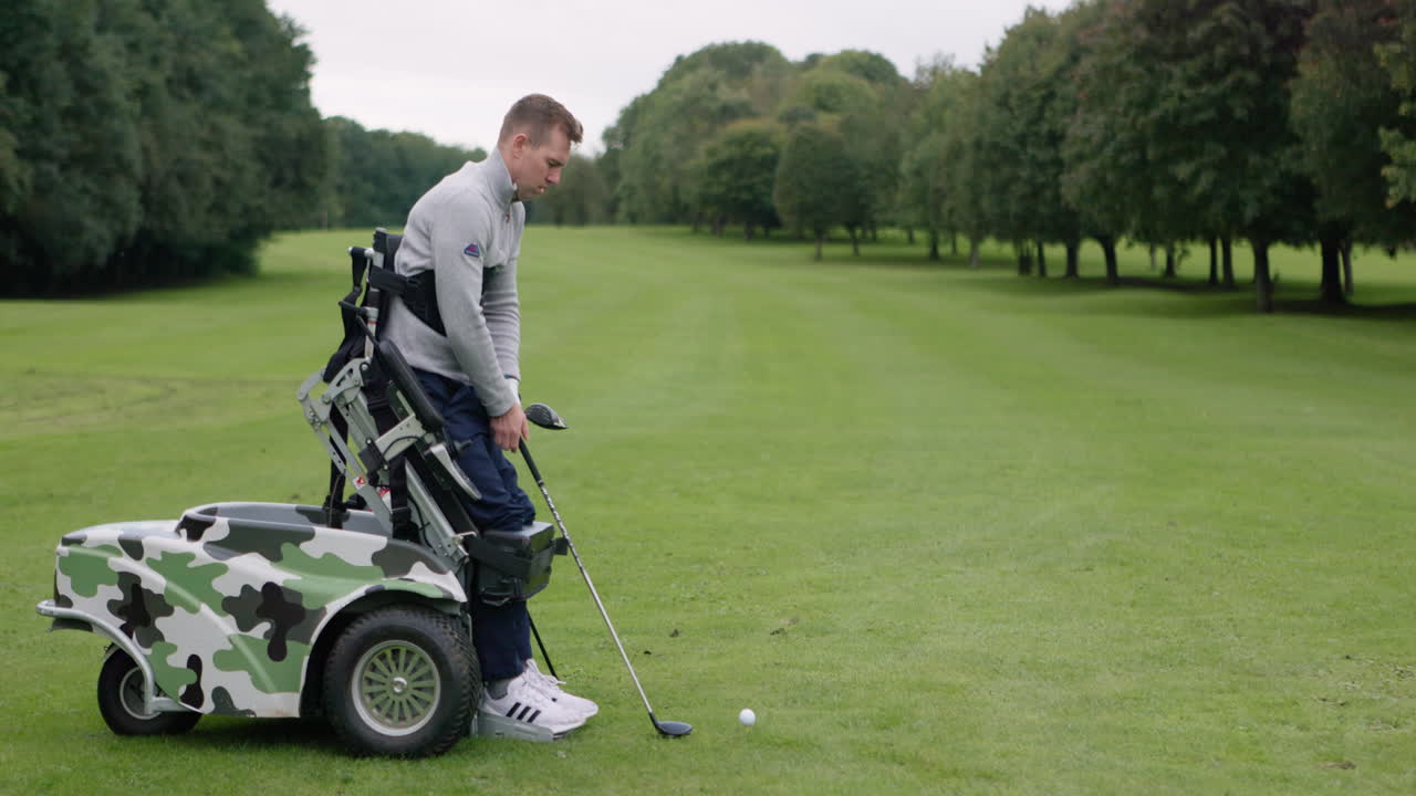Man playing golf on a golf course