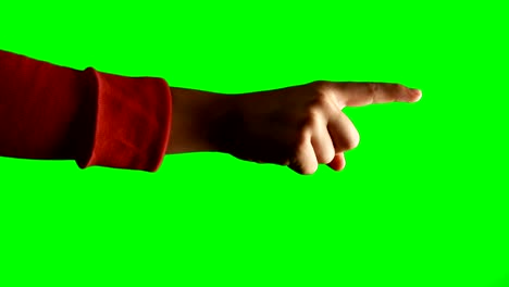 la mano de una mujer fingiendo usar una pantalla invisible