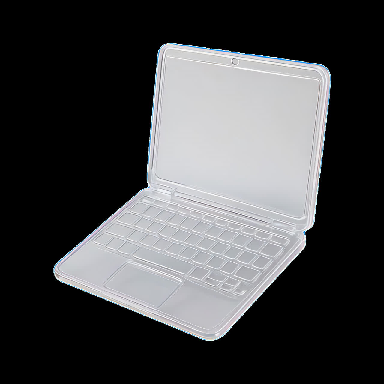 Transparent laptop animation isolated asset, transparent 4K video, alpha channel, ProRes 4444