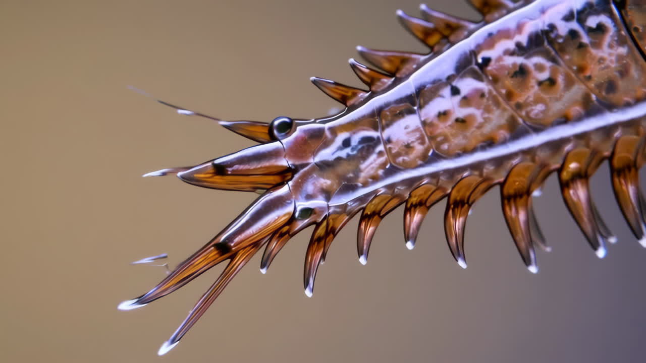 Close-up of a translucent aquatic invertebrate