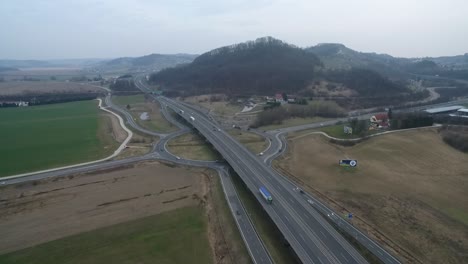 aerial view of a roundabout on a motorway