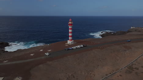 faro de la sardina de planeo circular: vista panorámica del faro de la sardina en la isla de gran canaria