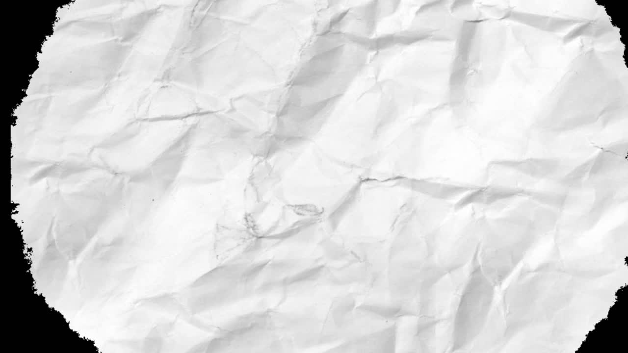 Crumpled White Paper Unfolding and Crumpling Animation