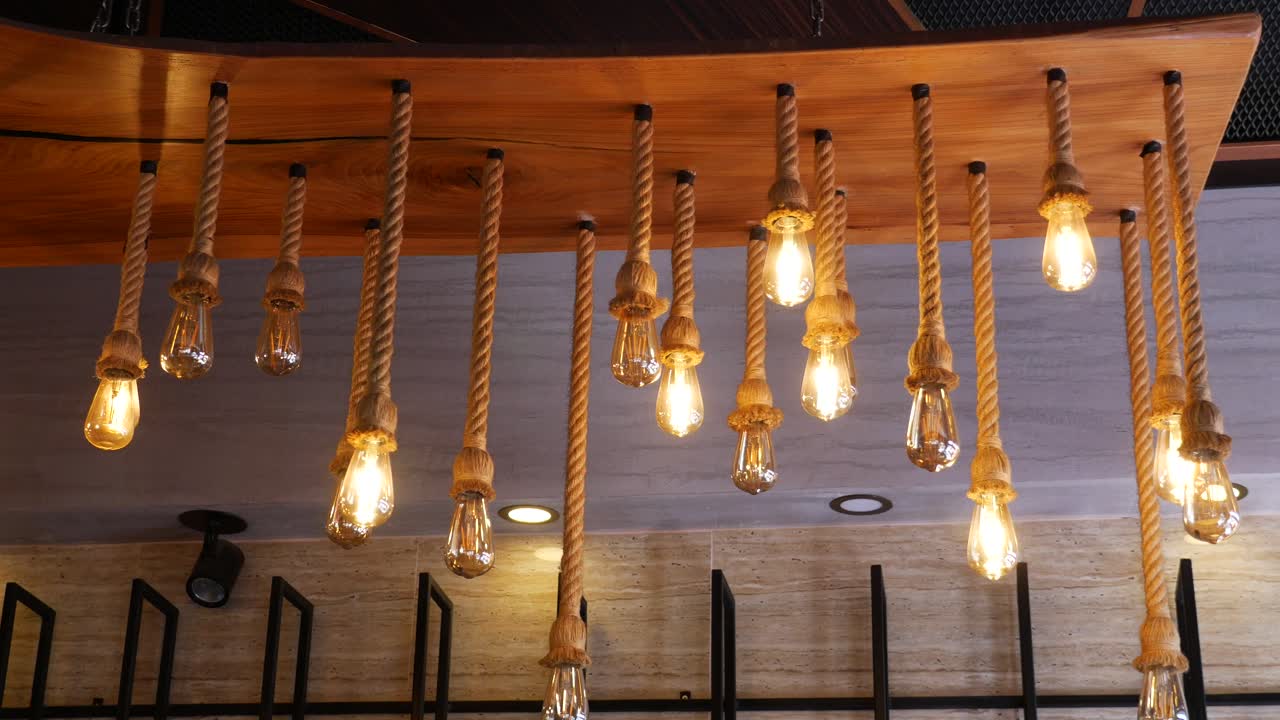 Wooden Plank Chandelier with Edison Bulbs