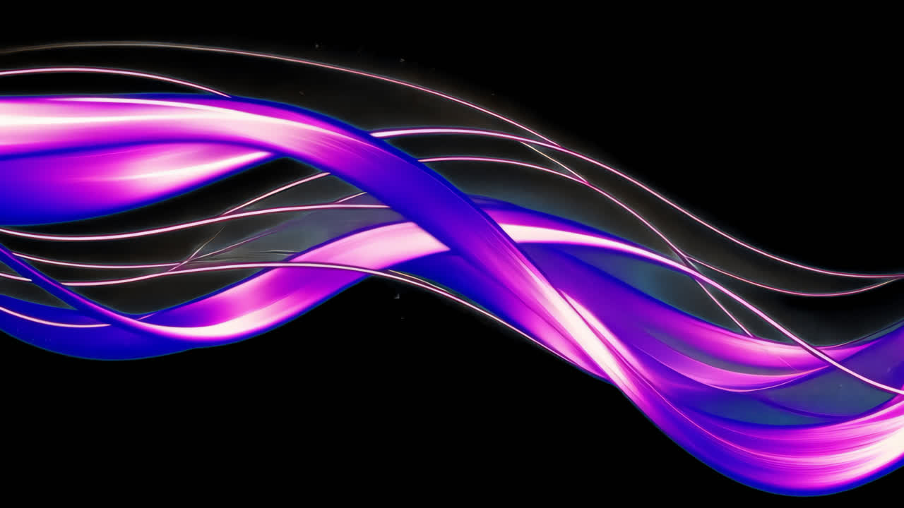 Overlay animato di onde astratte e vivaci, video 4K trasparente, canale alfa, ProRes 4444