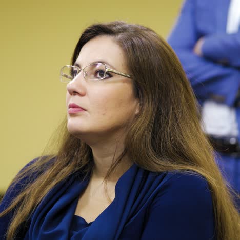 businesswoman at conference meeting