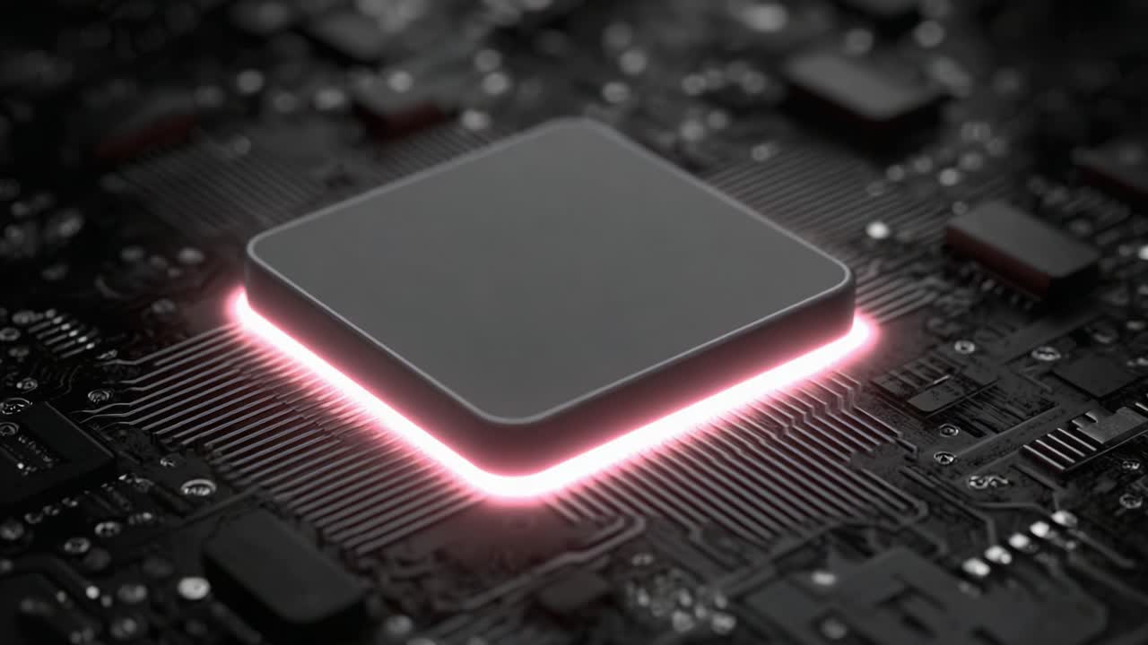 The Evolution of Technology: A Stunning Close-Up of a Modern Microchip Surrounded by Intricate Circuitry and Sophisticated Components Blending Function with Aesthetic Design