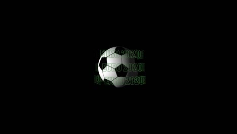 looping realistic animation of the spinning 3d soccer ball and green text euro 2020. 4k resolution including alpha channel. animation with alpha (transparent background) for easy use in your video.