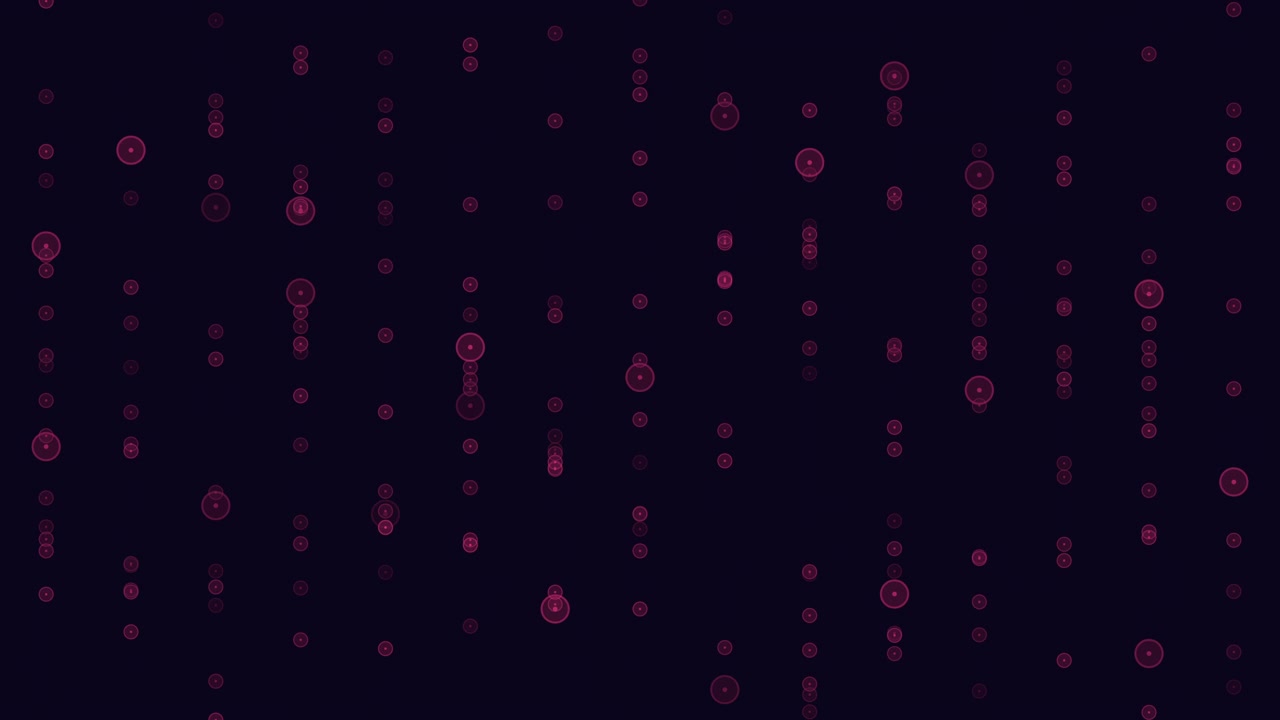 Symmetrical grid of overlapping red dots on black background