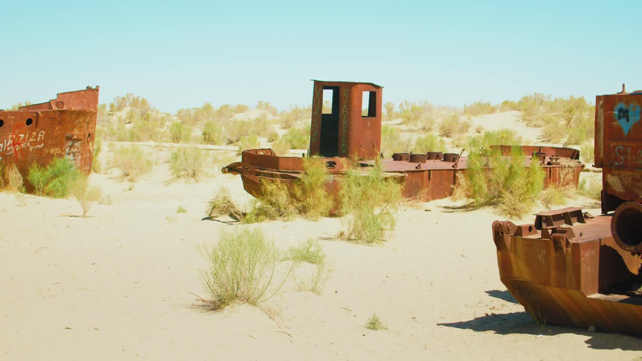 Aral Sea desert Sea Ships remains at Muynak Karakalpak Uzbekistan Soviet era 7 of 50