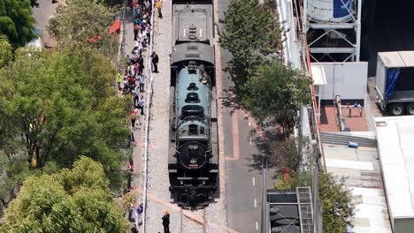 vintage steam train on display