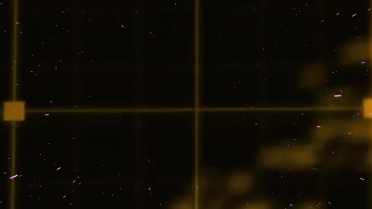 Starry night sky with glowing grid lines intersecting, creating animation effect