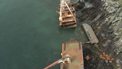 Anchored-rusted-barge-shipwreck-incident-place-at-Cork-county-Ireland