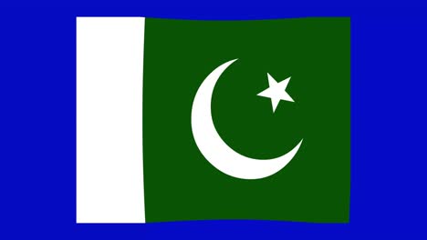 animación en bucle de la bandera de pakistán revoloteando