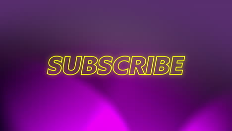 animation of subscribe neon text over light trails s