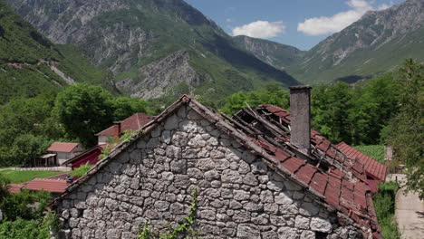 ruins of a beautiful stone house in the mountain