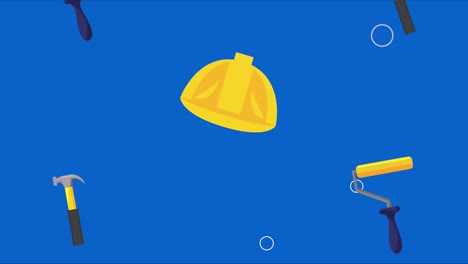 animación de patrones de herramientas de trabajo de construcción