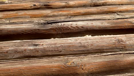 the background of the wall of the house of logs rotates. wooden beam backdrop 4k