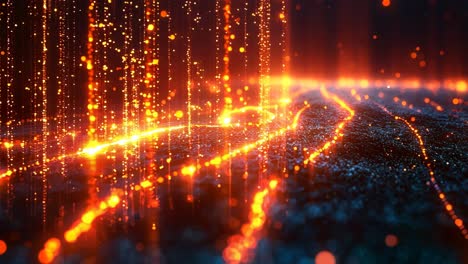 A bright orange and blue background with a lot of sparkles. The sparkles are scattered all over the background and are of different sizes