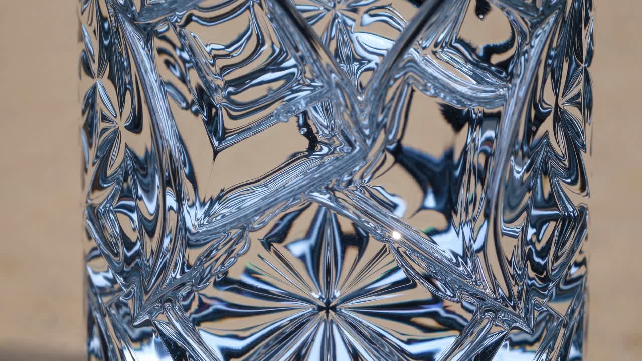 Close-up of Etched Crystal Glass