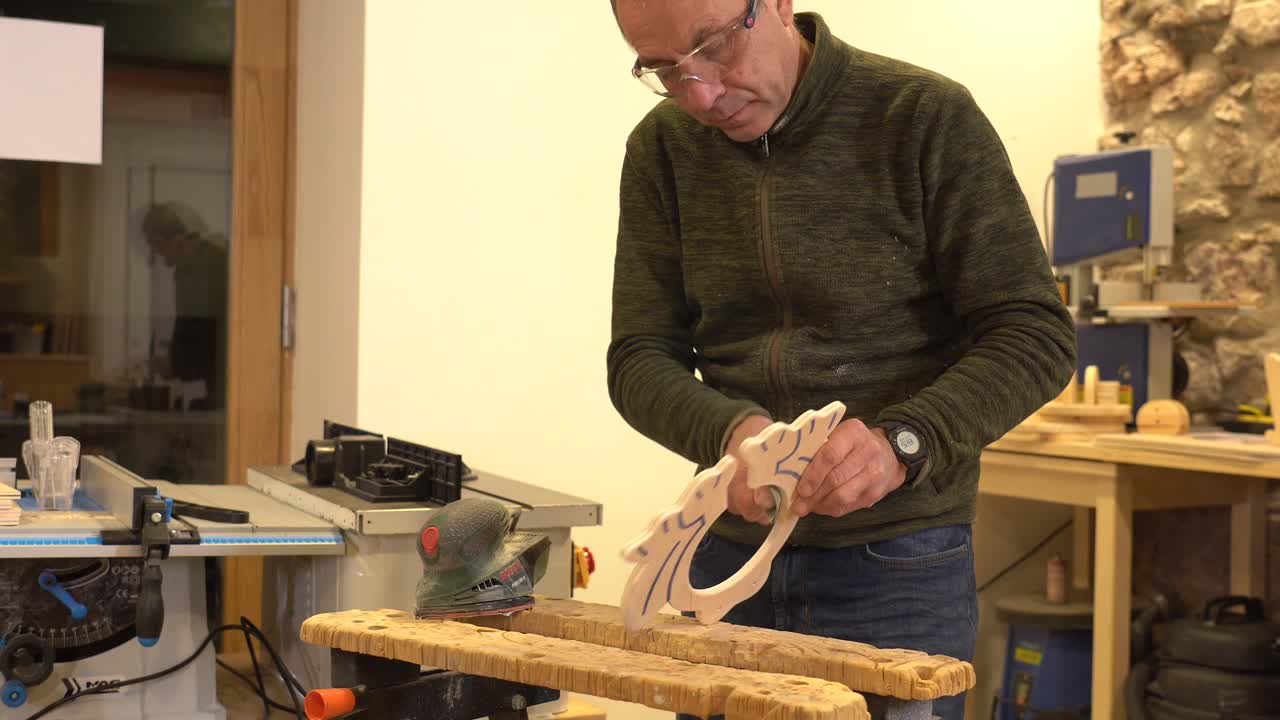 Man woodworking in workshop