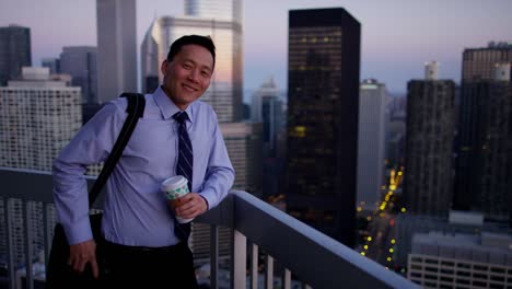 portrait of asian chinese businessman using mobile technology