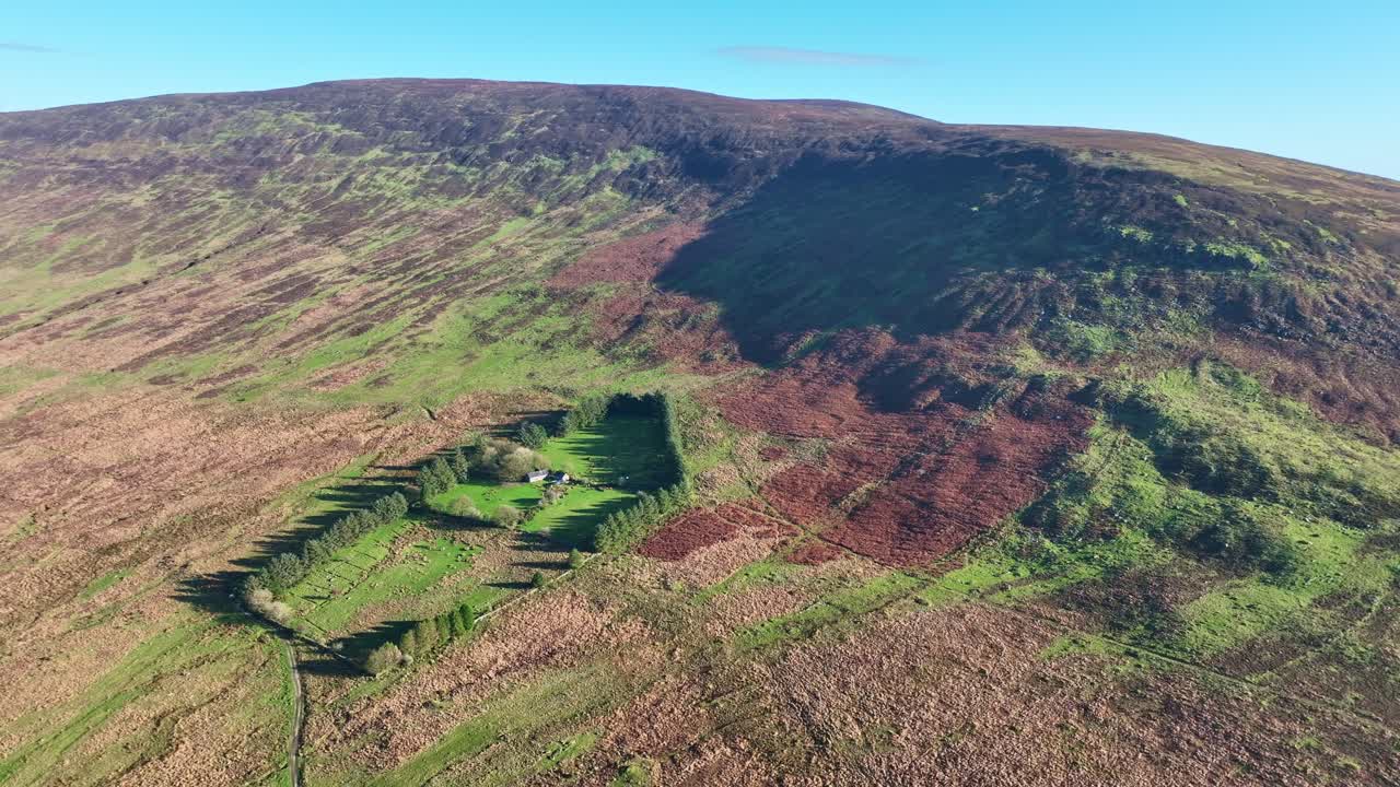 epic Ireland splendid isolation sheep farm in shelter of mountain Comeragh Mountains Waterford winter day