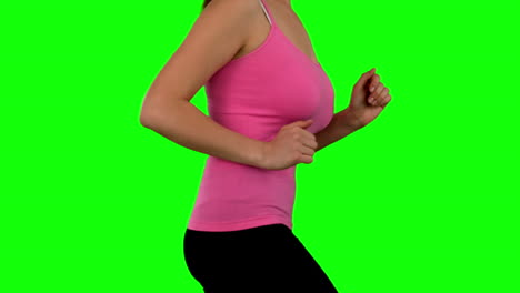 Mujer-En-Forma-Corriendo-En-Pantalla-Verde