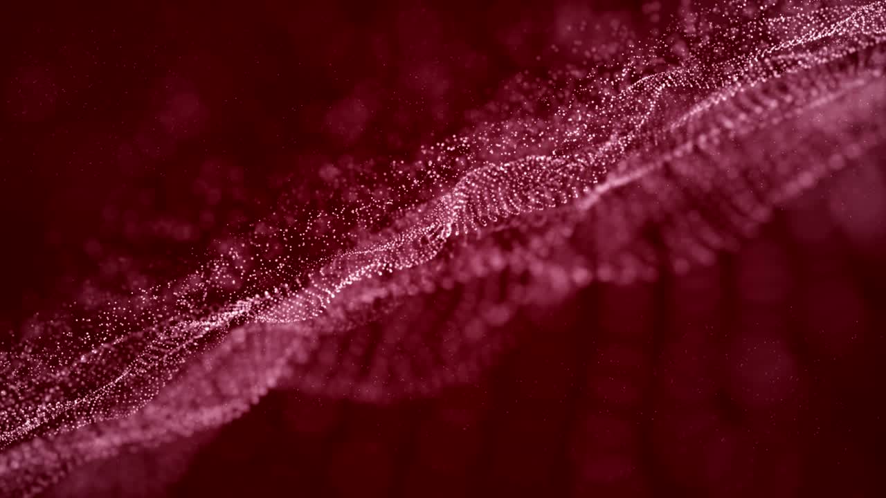 초점을 잃은 입자 배경 루프 (깊은 빨간색)