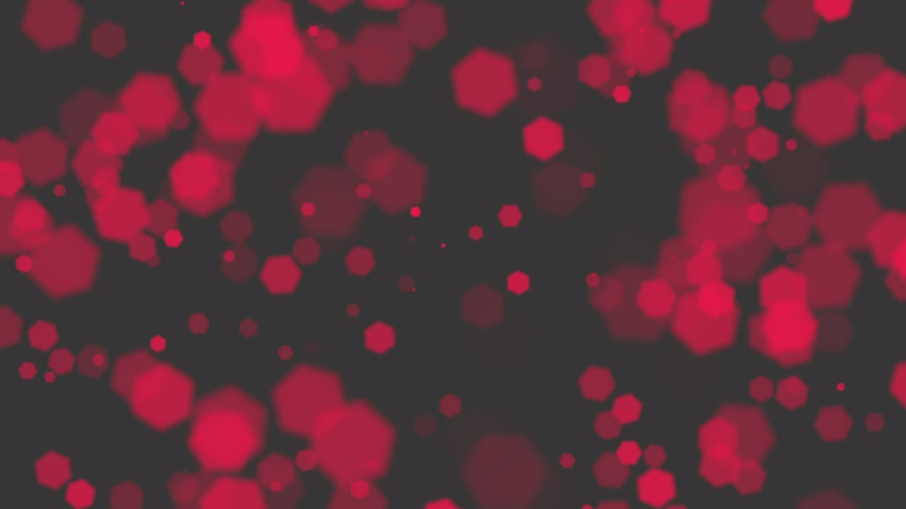 Fly red bokeh with particles on shiny background