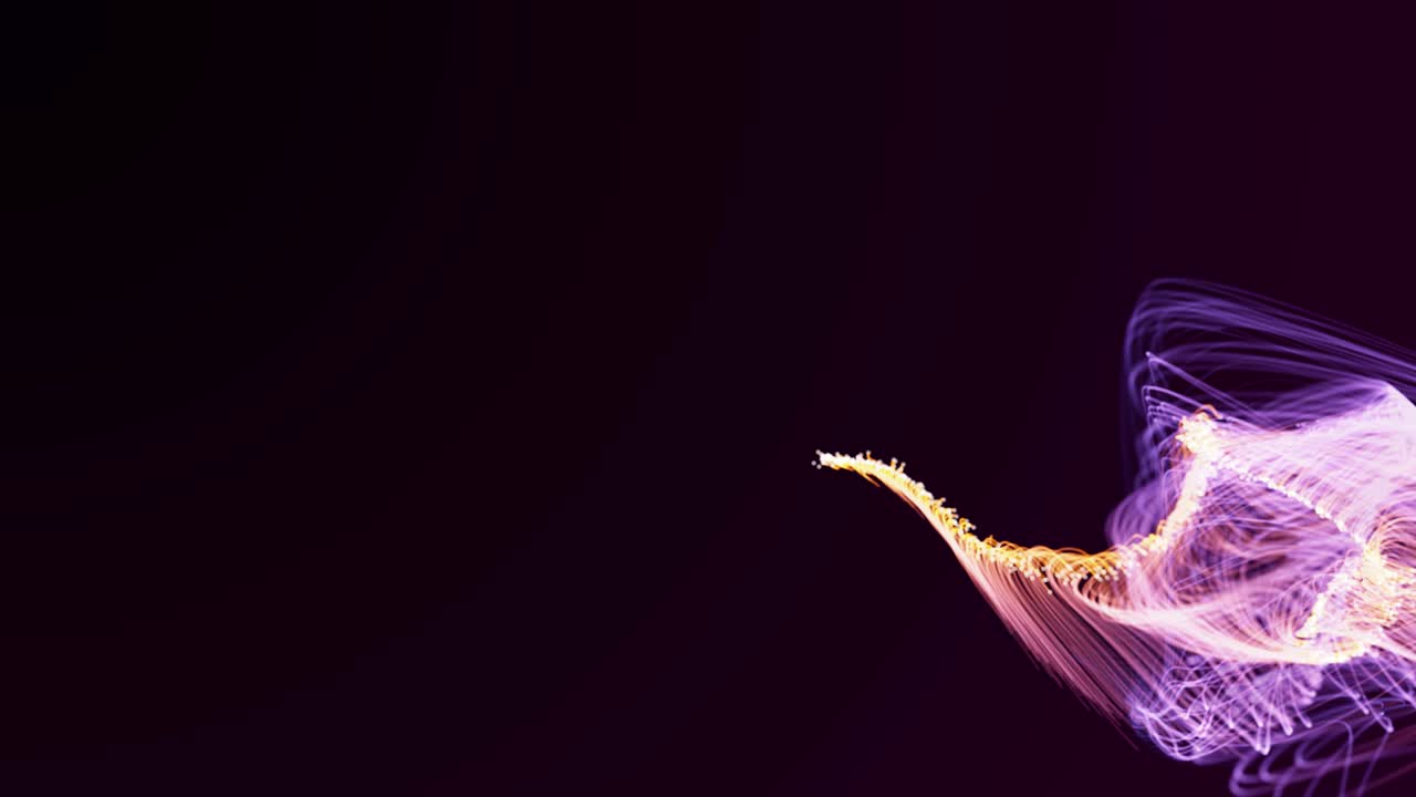 efecto de partícula de baile, animación abstracta de 4k con líneas y formas onduladas