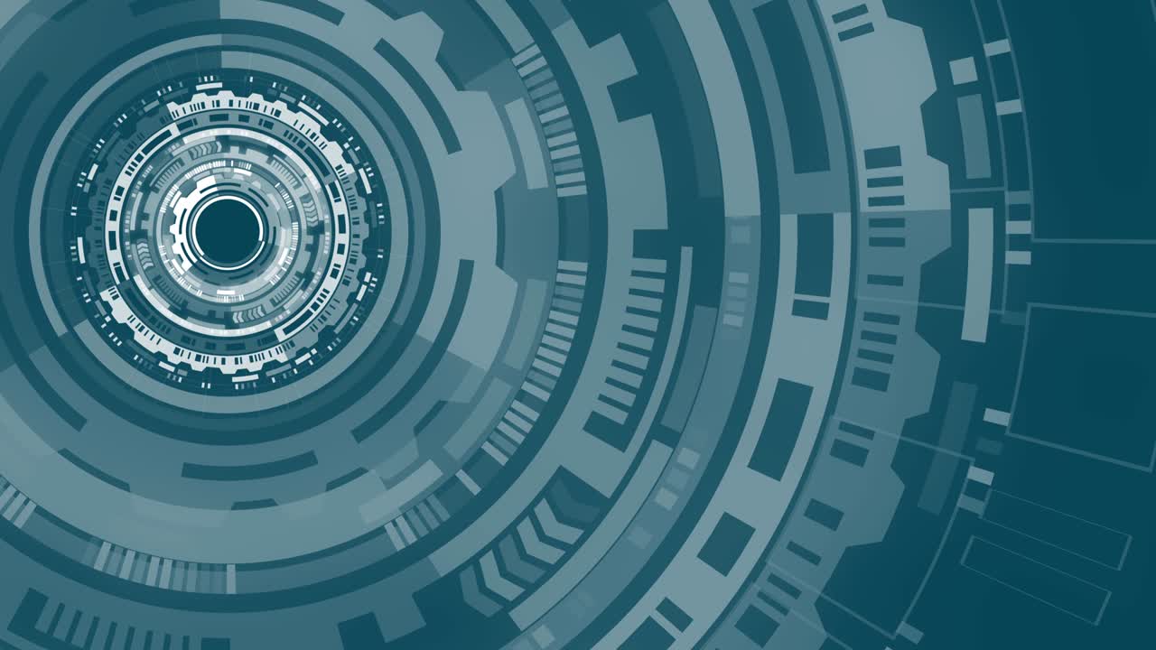 Abstract spinning futuristic technology circle background wallpaper animation loop footage