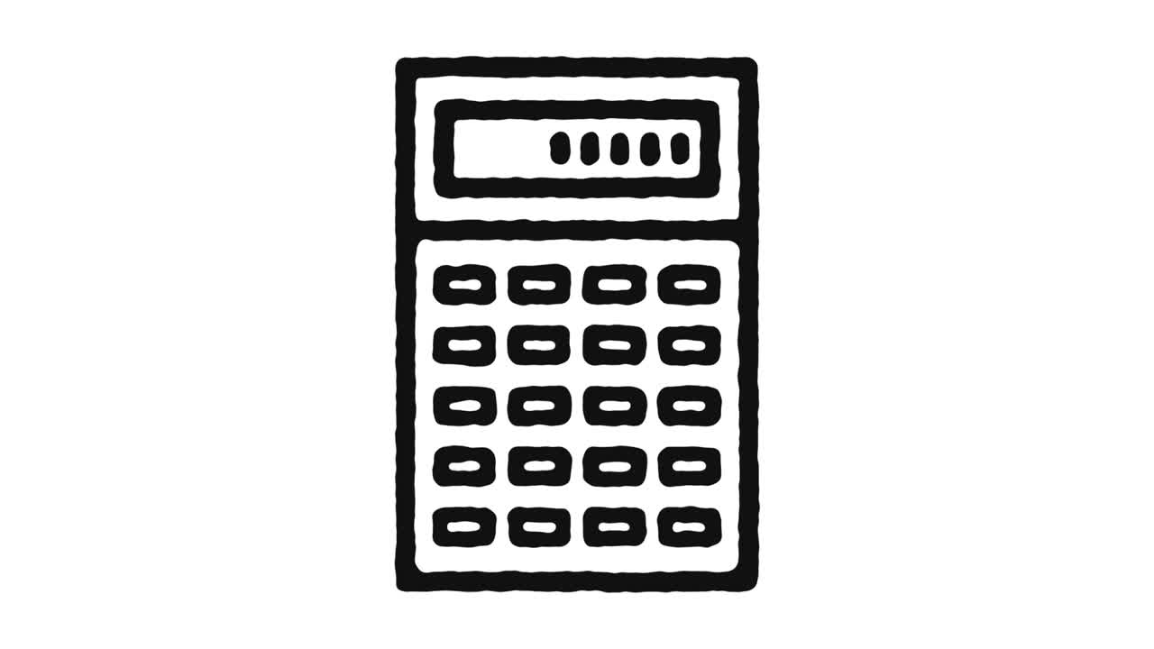 Calculator Icon Animation Footage & Alpha Channel