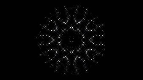 hermoso video brillantes, brillantes puntos brillantes establecidos movimiento suave en blanco sobre fondo negro