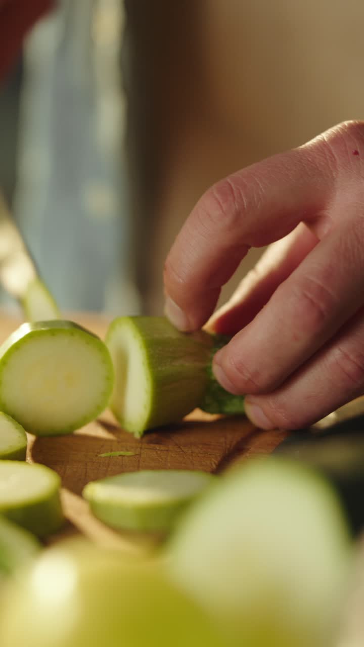 Slicing Fresh Zucchini