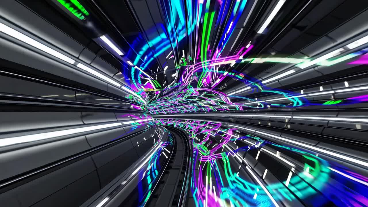 túnel de neón abstracto